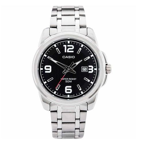 Reloj análogo metálico plateado de hombre
