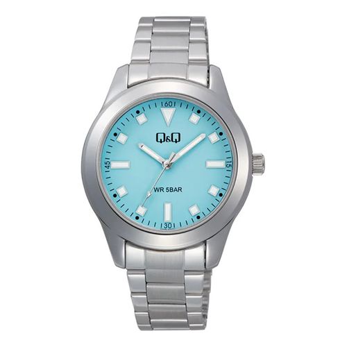 Reloj Q&Q análogo metálico plateado para mujer